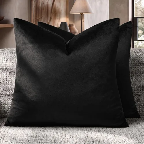 Vista 14 de GIGIZAZA Fundas de almohada decorativas de terciopelo dorado 20x20 para sofá cama, juego de 2 fundas de almohada suaves Almohadas para sofá, tela