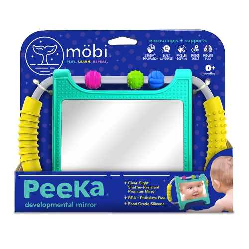Vista 8 de Mobi Gumlii Juguete Mordedor Sensorial - Sonajero Juguete de Dentición para Bebé, Mordedor Sensorial de Silicona de Grado Alimenticio para Recién