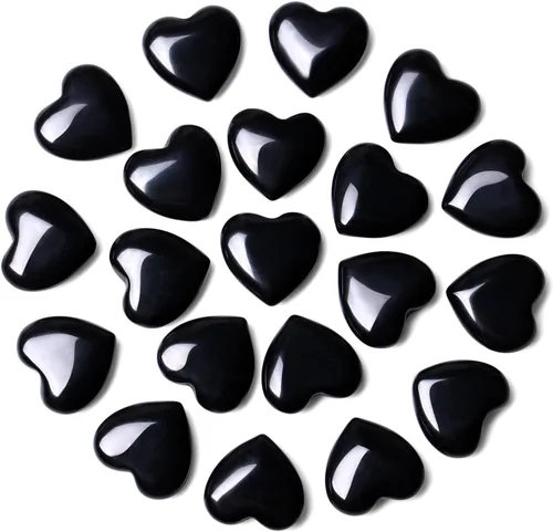 Vista 11 de 20 piezas de cristales de amatista, piedras curativas en forma de corazón, cristal pulido, morado natural, lindo bolsillo pulgar, reiki, juego al