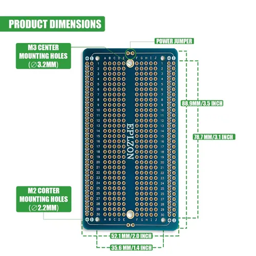 Vista 3 de 10 piezas de placa de circuito impreso soldable chapada en oro para proyectos electrónicos de bricolaje aplicable a proyectos de soldadura Azul