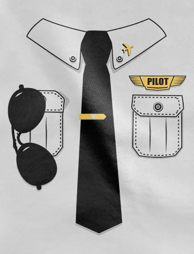 Vista 4 de Camiseta de piloto de Halloween, disfraz de piloto, traje para niños pequeños