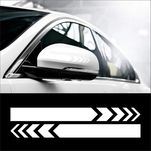 Vista 14 de Juego de 2 calcomanías gráficas de vinilo para espejo lateral de automóvil, SUV, calcomanías de rayas de 8 pulgadas de ancho (negro)