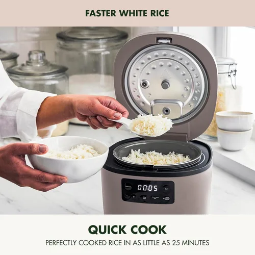 Vista 5 de GreenPan Olla arrocera avanzada, 4 tazas sin cocinar/8 tazas cocidas, olla antiadherente extraíble de cerámica sin PFAS, arroz blanco y marrón