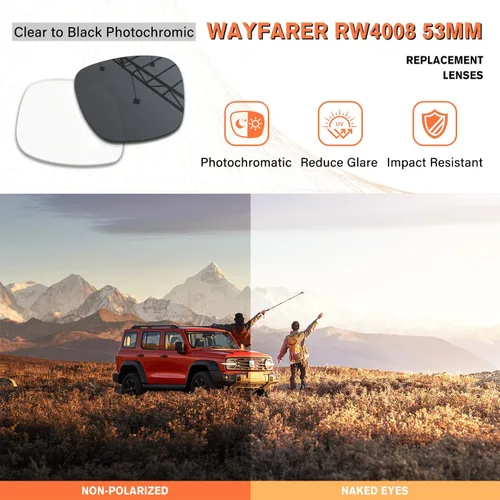 Vista 4 de Lentes de repuesto polarizadas prémium de 0.059 in para gafas de sol inteligentes Ray-Ban Meta Wayfarer RW4008 de 2.087 in Fotocrómico transparente