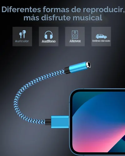 Vista 3 de Paquete de 2 adaptadores auxiliares Lightning a 0.1 in, adaptador