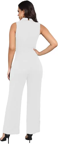 Vista 27 de DeftSharp Overol largo y elegante para mujer, sexy, para cóctel, fiesta, club, casual, para trabajo