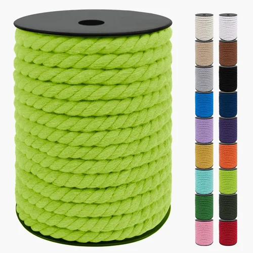 Vista 23 de JeogYong Cordón de algodón de 10mm, 22.86 metros de cuerda natural para macramé, hilo de 3 hebras torcido, cuerda para macramé para manualidades