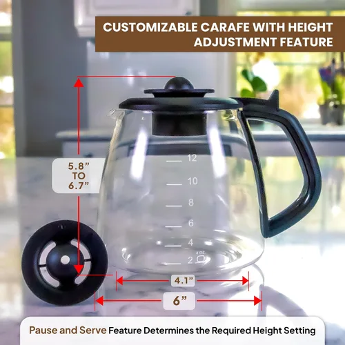 Vista 3 de Café Brew - Jarra de repuesto de 12 tazas compatible con Cuisinart DCC-1200PRC