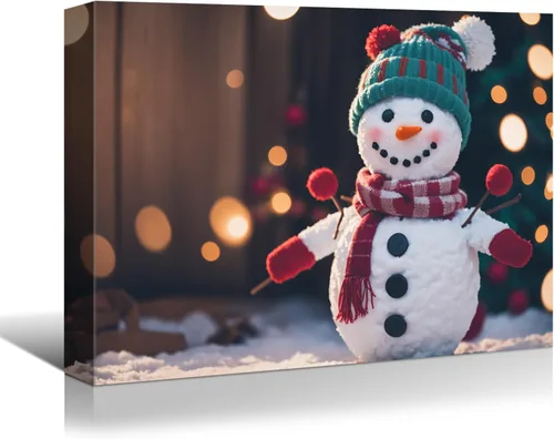 Vista 6 de BANHUA1 Lienzo decorativo de pared de Navidad, pósteres de pintura para decoración del hogar, arte de pared, impresiones en lienzo HD