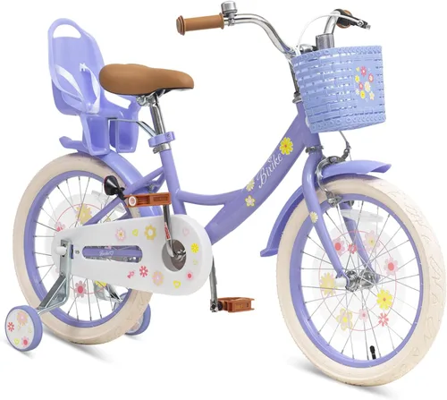 Vista 13 de Bixike Girls Bike with Basket for Toddlers and Kids Aged 3-14 Years Old, 12 14 16 18 Inch with Training Wheels & Doll Seat, 20 Inch with Kickstand &