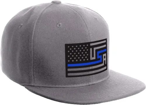 Vista 10 de I&W Hatgear Bandera de Rediseño de Estados Unidos Delgada Azul Línea Roja Soporte American Servicemen Sombrero El Snapback Línea Azul Delgada