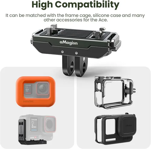 Vista 9 de Soporte magnético de metal compatible con adaptador de liberación rápida Insta360 X4 Air/X5/Ace Pro 2/Ace Pro