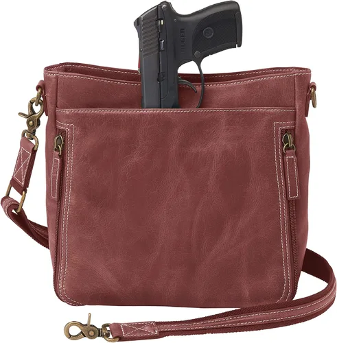 Vista 4 de Gun Tote'n Mamas - Organizador de cuerpo cruzado con diseño de búfalo envejecido