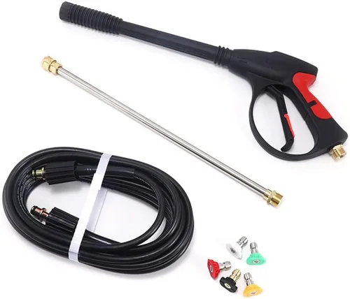 Vista 2 de Kit de pistola y manguera de lavado a presión de 26 pies, 4000 PSI, kit de pistola de repuesto de alta potencia, varita de chorro, 5 puntas