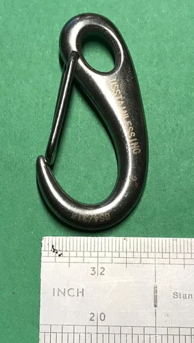 Vista 3 de US STAINlESS 50 piezas de acero inoxidable 316 Spring Gate Snap Hook Clip de 2 pulgadas garra de langosta de grado marino