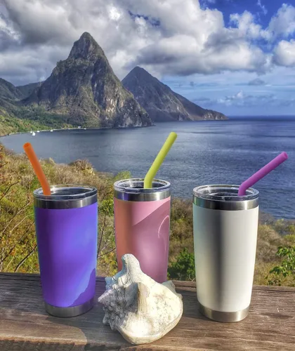Vista 4 de Hiware - popotes de silicona reutilizables, extra largos, flexibles con cepillos de limpieza, para vasos RTIC/Yeti de 30 onzas, 10 piezas, sin BPA