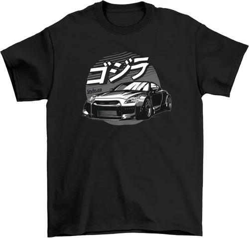 Vista 2 de GTR Skyline R32 R33 R34 R35 Import Camiseta de carreras japonesas Regalo de manga corta de coche de carreras para entusiastas del automóvil