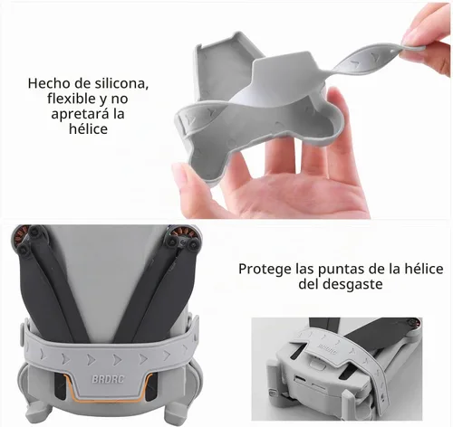 Vista 5 de HeiyRC Soporte de hélice Mini 3/Mini 3 Pro, protector de correa de protección estabilizador para DJI Mini 3 Series RC Drone Accesorios (gris)
