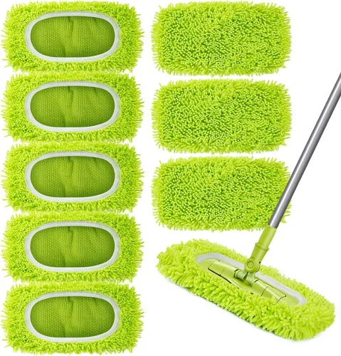 Vista 11 de Unoutur Paños de barrido en seco reutilizables de microfibra Compatibles con Swiffer Sweeper Mopa de limpieza con repuestos de almohadillas