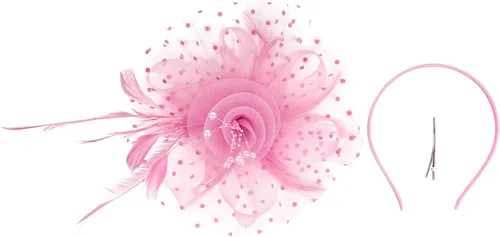 Vista 2 de Tocado para mujer, diadema para fiesta de té, sombreros de Kentucky Derby, cóctel, flores, malla plumas, sombreros, clip para el cabello para boda