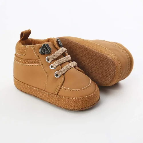 Vista 3 de SOFMUO Zapatos deportivos de piel sintética para bebés, niños y niñas, con suela de goma suave, mocasines Oxford para recién nacidos