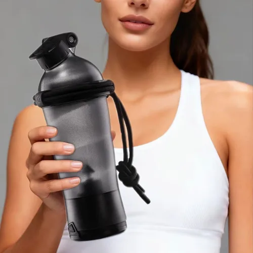 Vista 8 de Botella mezcladora eléctrica de proteínas, botellas mezcladoras de 18.6 onzas para mezclas de proteínas, Tritan Sin BPA Vaso mezclador