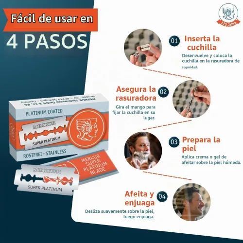 Vista 6 de Merkur Cuchillas de afeitar de doble filo, MK-911-3PK, 10 unidades (paquete de 3)