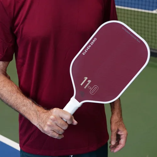 Vista 8 de EZ Power K-0.630 in Termoformed Pro Pickleball Paddle Aramida roja y tejido de fibra de carbono cruda Superficie de alta fricción T700