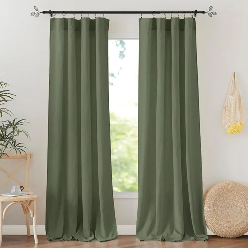 Vista 69 de RYB HOME - Cortinas de lino texturizado semitranslúcidas, privacidad media, filtro de luz, decoración de ventana para dormitorio/baño/sala de estar
