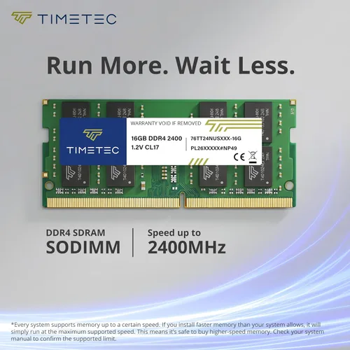 Vista 4 de Timetec 16 GB DDR4 2400 MHz (PC4-2400T) PC4-19200 SODIMM Laptop RAM - Módulo de memoria sin búfer de 260 pines 1.2 V CL17 sin ECC para computadora