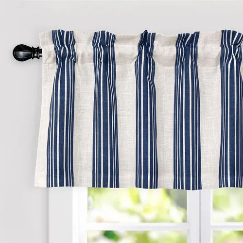 Vista 13 de DriftAway Chris Linen - Cenefa forrada de lino de 2 capas con aislamiento térmico para oscurecer la habitación, cenefa de ventana opaca con bolsillo