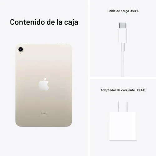 Vista 6 de Apple iPad mini (6ª generación): A15 Bionic, pantalla Liquid Retina de 8.3 pulgadas, 64 GB, Wi-Fi 6, cámara frontal de 12 MP/cámara trasera de 12