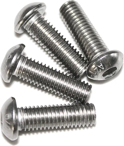 Vista 14 de 100 piezas M4-0.70 x 6 mm Tornillos de cabeza de botón con casquillo hexagonal, acero inoxidable 18-8, llave hexagonal Allen, ISO 7380