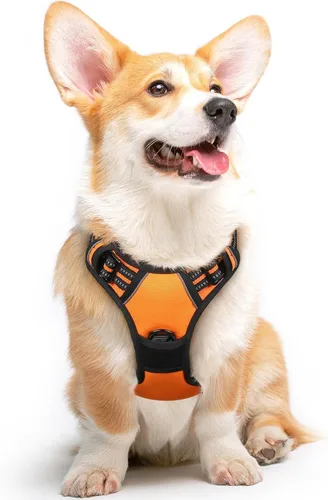 Vista 16 de Eagloo Arnés para perro pequeño, sin tirones, chaleco de servicio con tiras reflectantes y asa de control, ajustable y cómodo para caminar, arnés