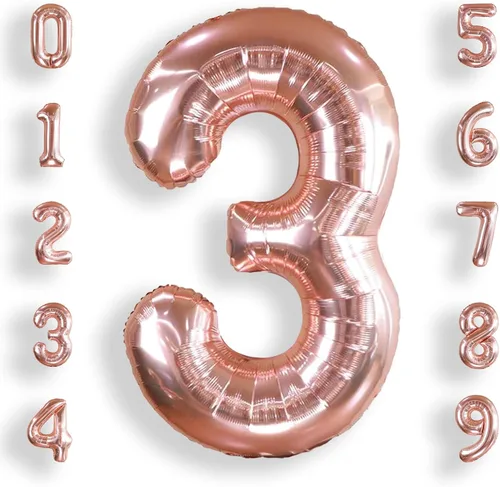 Vista 28 de AULE Globos grandes de 40 pulgadas con números 0 azules, globos grandes de números de aluminio, decoraciones de fiesta de cumpleaños de helio