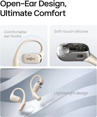 Vista 4 de SHOKZ OpenFit - Auriculares True Wireless Bluetooth de Oreja Abierta con Micrófono, Auriculares con Ganchos para los Oídos, Resistente al Sudor