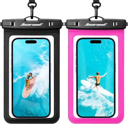 Vista 41 de Hiearcool Funda impermeable IPX8 para iPhone 17/16/15/14 Pro Max, bolsa seca para teléfono celular para artículos esenciales de playa y crucero