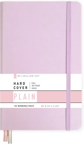Vista 26 de Minimalism Art, Premium Hard Cover Notebook Journal, X-Large Size, Master A4 8.3" x 11.4", 186 Numbered Pages, Gusseted Pocket, Ribbon Bookmark