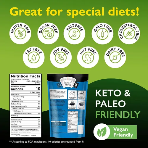 Vista 2 de Fideos konjac Skinny Pasta, 9.52 onzas, 100 % libre de olor, fideos shirataki, alimentos bajos en calorías, pasta saludable para dieta