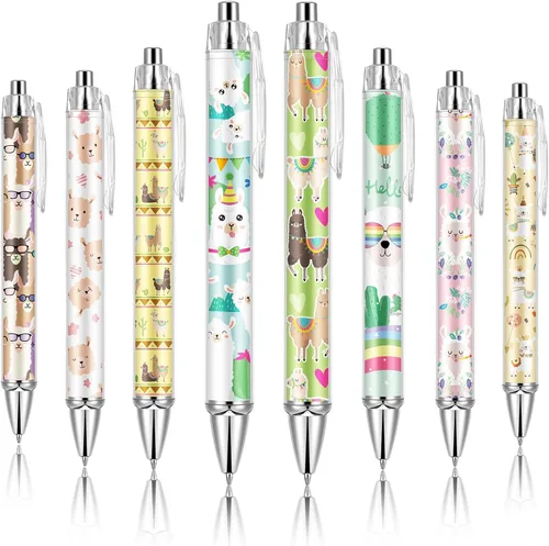Vista 19 de Ireer 8 bolígrafos de bola para mujeres 1.00 mm de tinta negra lindos y elegantes, bolígrafos de punta fina de escritura suave para estudiantes