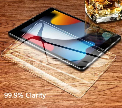 Vista 3 de Paquete de 2 protectores de pantalla para iPad de 9ª, 8ª, 7ª generación de 10.2 pulgadas, película de vidrio templado para iPad 9, 8, 7