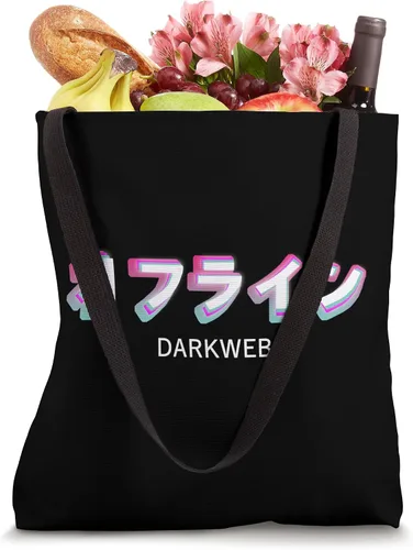 Vista 4 de DARKWEB Japanese Aesthetic Synthwave Vaporwave Tote Bag