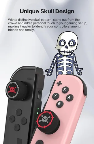 Vista 3 de Tapas de palanca de mando para interruptor, bonitos agarres de pulgar para Nintendo Switch, funda de silicona suave compatible con Nintendo