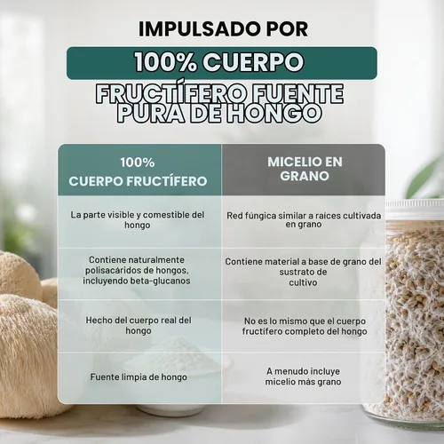 Vista 9 de Cápsulas de suplemento de melena de leones, melena de león orgánica 1200 mg, 120 cápsulas veganas