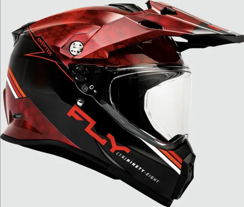 Vista 4 de Fly Racing - Casco Trekker Conceal (rojo/negro, talla XL)