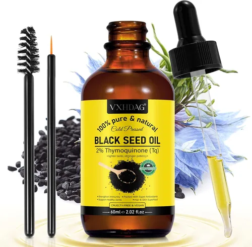 Vista 4 de Aceite de semilla negra – Aceite de semilla negra 100% virgen prensado en frío de alta calidad, antioxidante Omega 3 6 9, refuerzo inmunológico