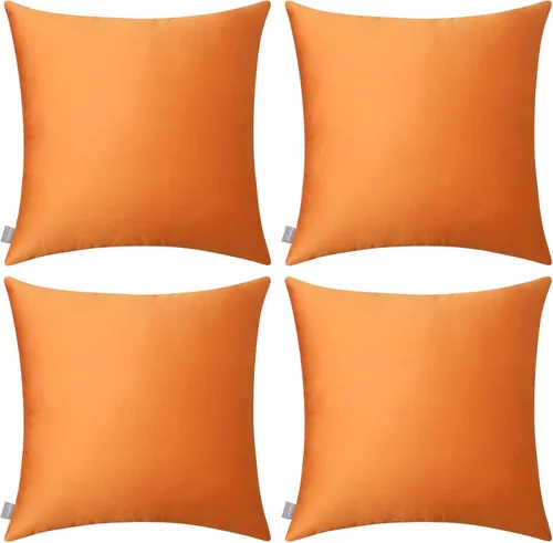Vista 35 de Thmyo - Paquete de 4 fundas de almohada decorativas de 100 % algodón para lumbar, cómodas, sólidas, para Navidad/Halloween, fundas de cojín Blanco