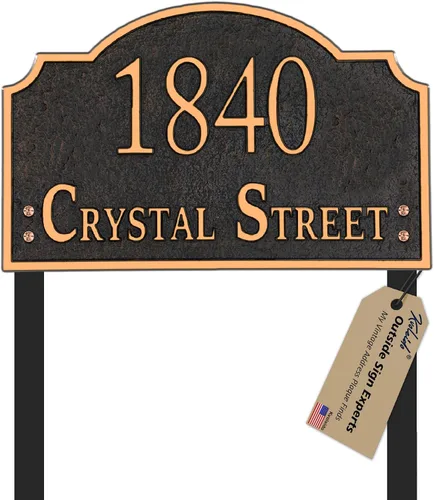 Vista 8 de Placa de dirección personalizada MONTADA EN CÉSPED - Letrero personalizado de número de casa, placa de dirección, números de dirección de casa
