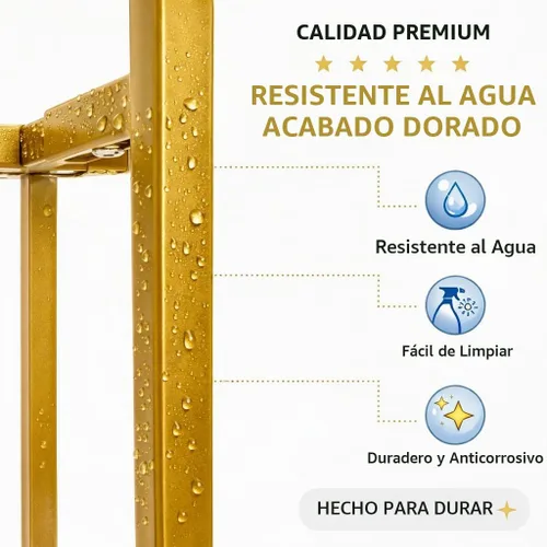 Vista 6 de Soporte de metal dorado ajustable para interiores, se adapta a macetas de 8 a 14 pulgadas, resistente