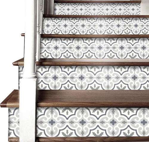 Vista 19 de Stair Riser Strip Vinyl Decal, Amalfi, 5" x 49", Pack of 5